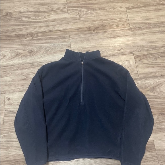 Navy Overized Fleece half zip OBO - Picture 2 of 4